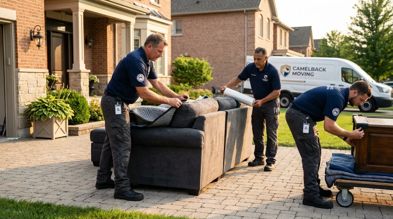 Large estate moving crew wrapping furniture in Muleshoe, TX